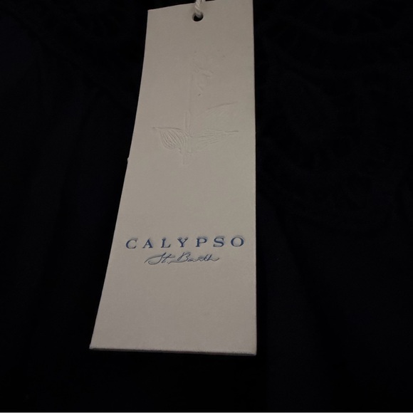 Calypso St. Barth Black Boho Lace Yoke Peasant Blouse XL NWT - Picture 5 of 6